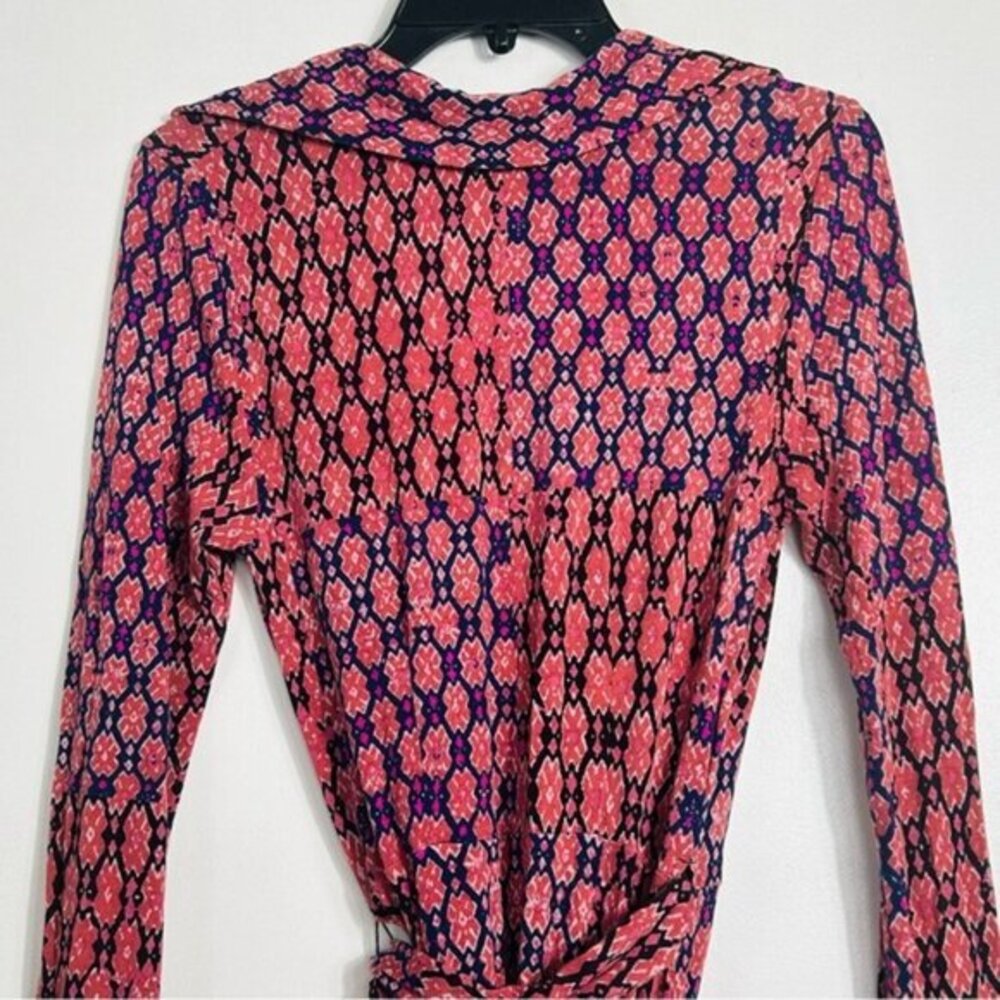 Free People NWOT Rhetta Rusty Rose Multi Print Mini Wrap Dress- Size XS - Picture 11 of 15